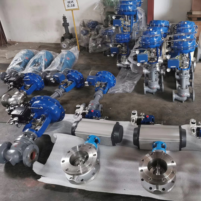 Diaphragm pneumatic operated single seat type control valves and single acting pneumatic butterfly control valves with feedback 4-20 mA for Chile market