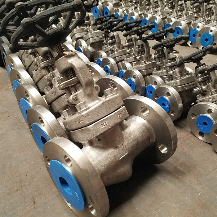 Bolted bonnet forged steel globe valve F304 double flanged PN40 from Chinese company
