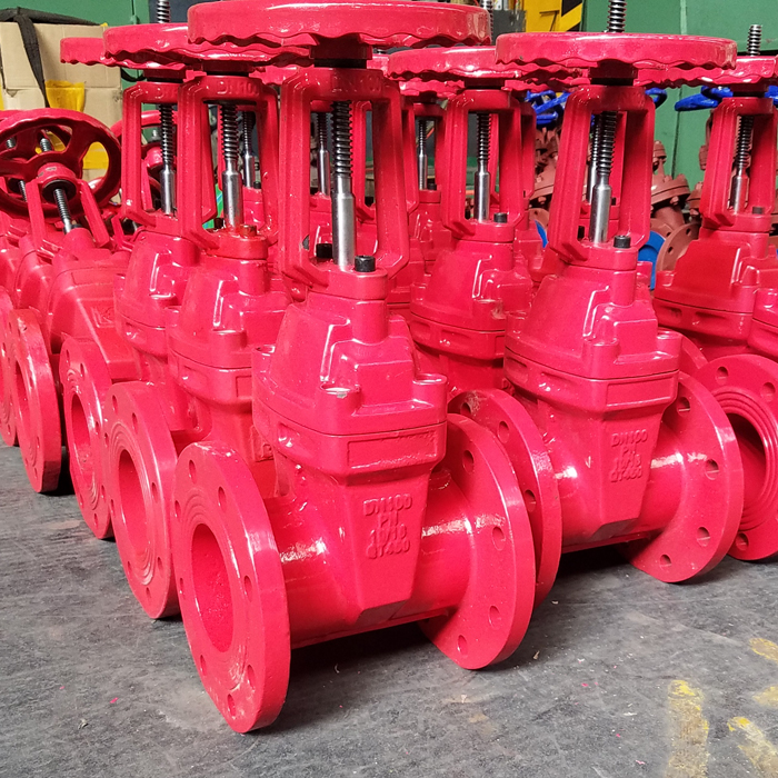 Fire fighting gate valves rising stem metal seat ductile iron DN100 PN10 handwheel from Chinese factory