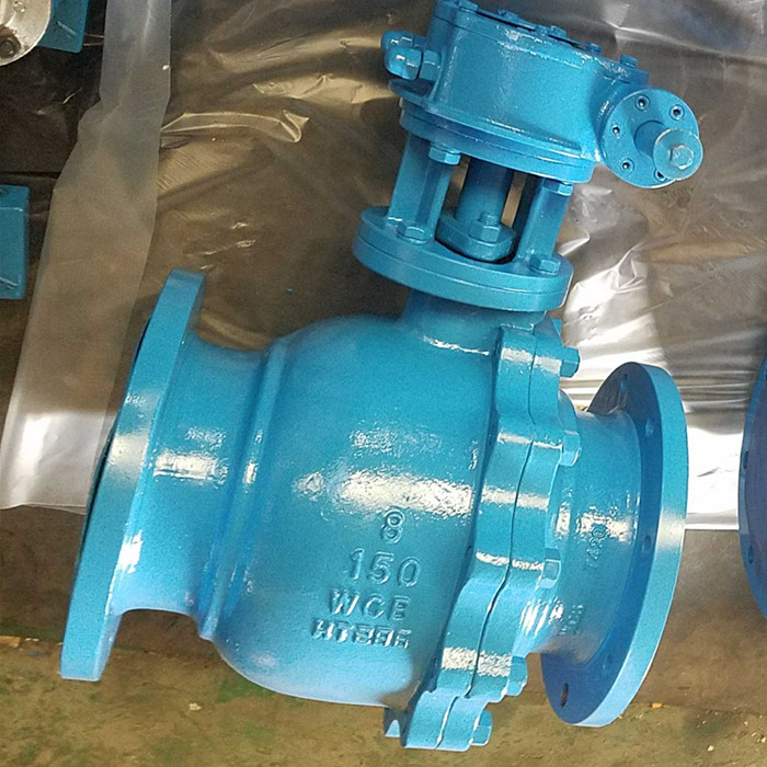 Cast steel full bore Ball valve firesafe API6FA anti static 8 inch CL150 Gearbox operation from China supplier