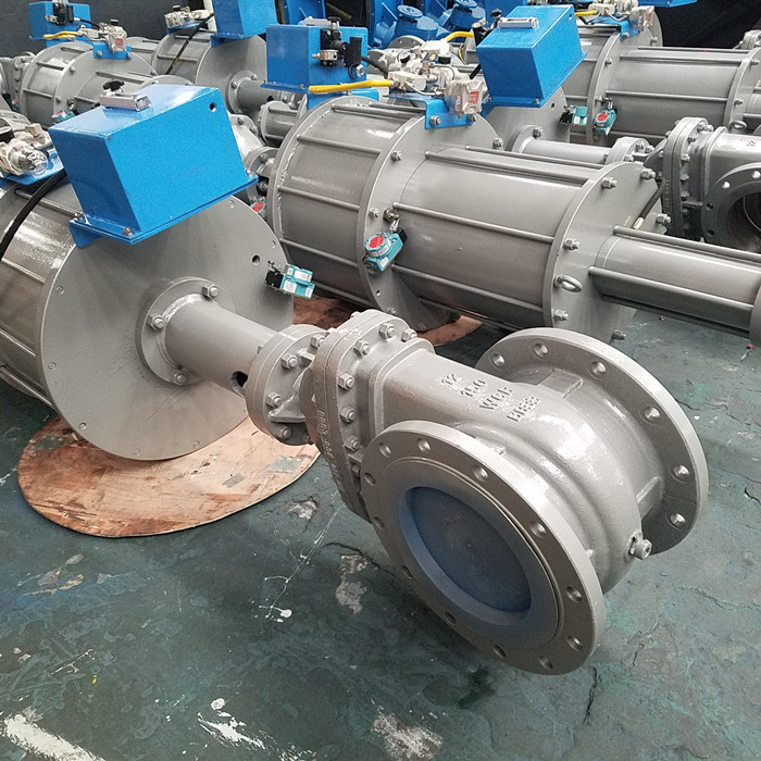 Linear pneumatic cylinder quick closing ansi 150 gate valve 12 inch with limit switch for Chile importer from Chinese factory