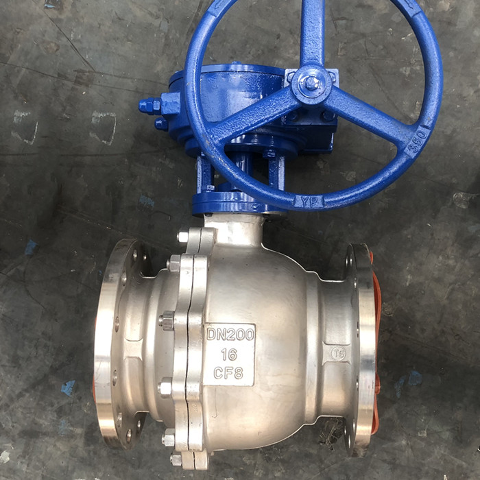 EN1092 flanged Teflon seated ball valve DN200 for water pipelines from Chinese vendor