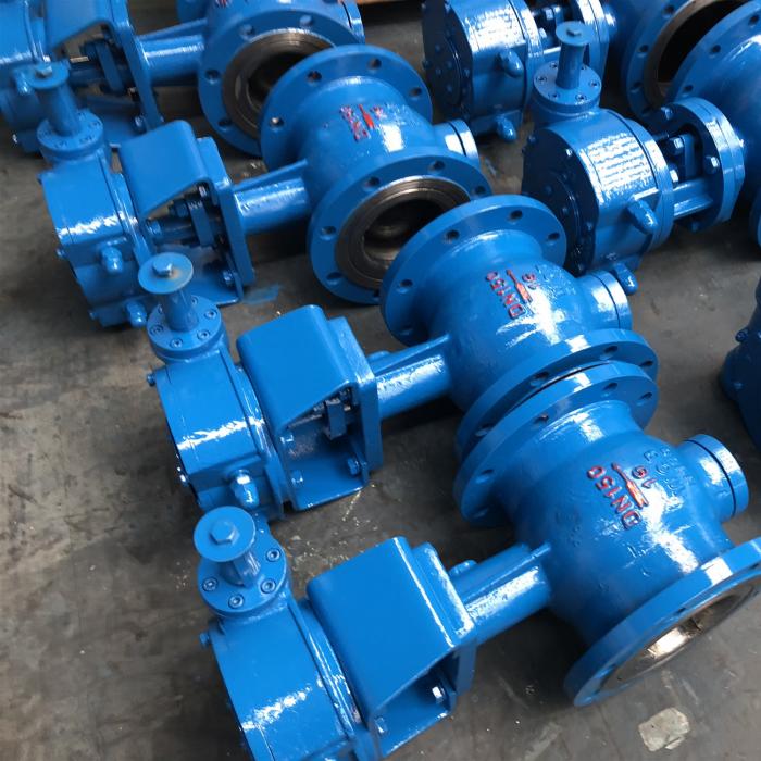 Semi-ball eccentric ball valves gear operation side entry DN150 quarter turn from Chinese company