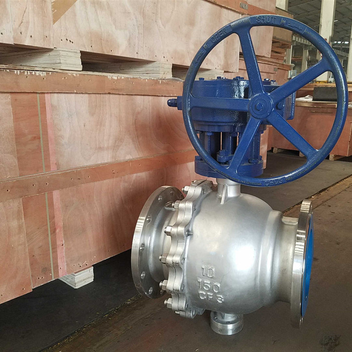 10 inch trunnion mounted stainless ball valve drawing with PTFE seat for severe service