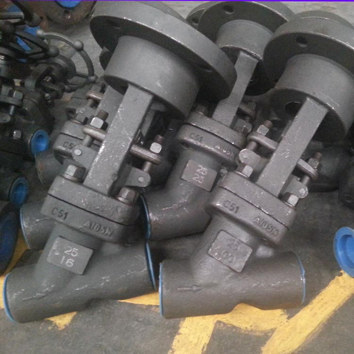 Y pattern forged steel globe valve bareshaft socket weld from Chinese supplier