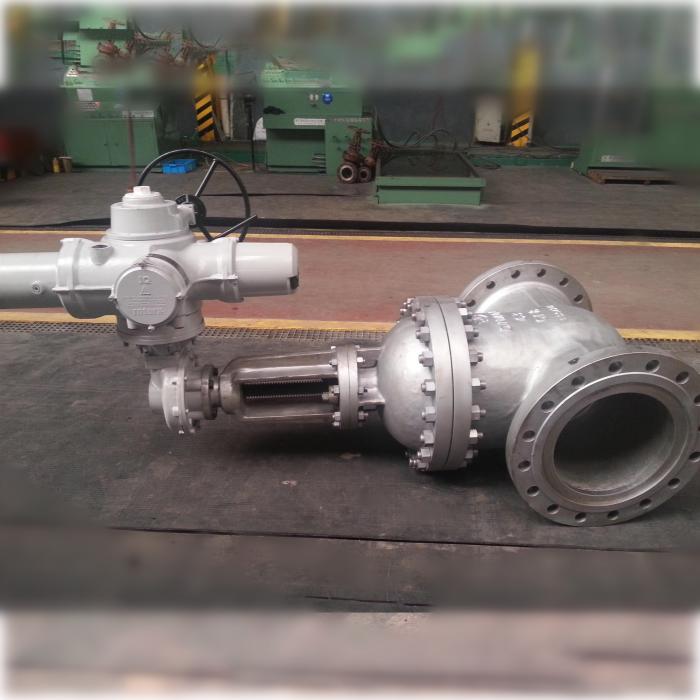 electric gate valve stainless steel metal seat DN400 flange DIN F5 from Chinese supplier