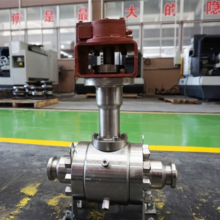 cryogenic ball valves, 3-piece, split body, extended stem,  F304, PEEK, CL1500, 6, ISO17929, hub end