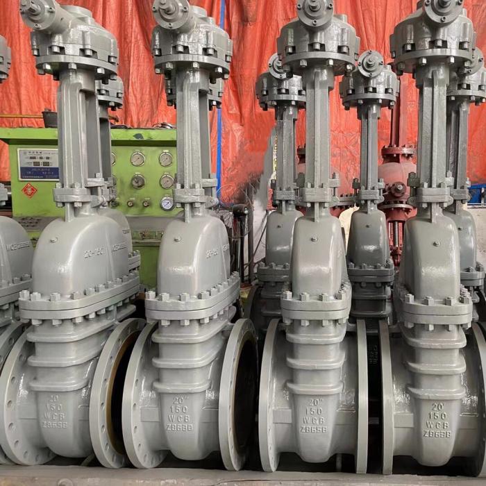 cast steel gate valves, Body A216 WCB, disc A216 WCB, stem F6a, bolted bonnet, flexible wedge, gear operation.
